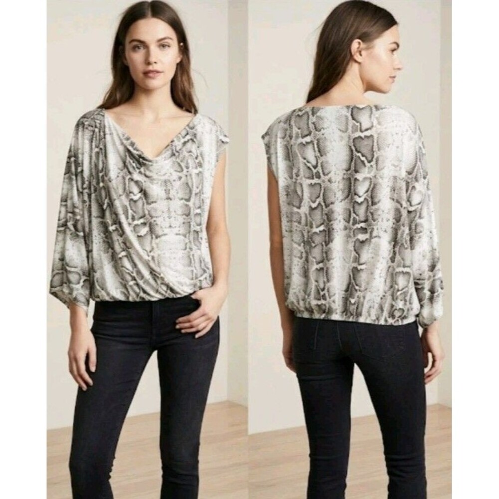 COLDESINA BLOUSE ALEXANDER DESIGNS SMALL ASYMMETRICAL ANIMAL PRINT